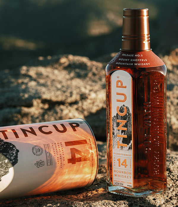 TINCUP Fourteener Bourbon Bottle and Packaging