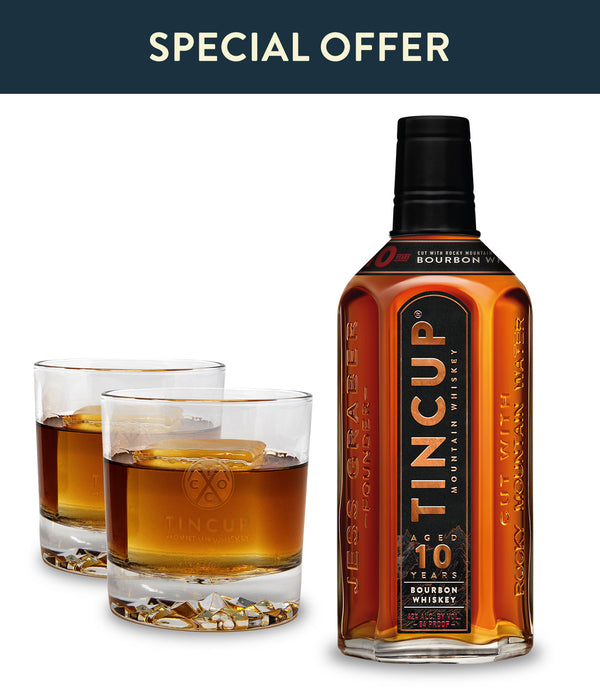 The Backyard Bundle: TINCUP® 10 Year Bourbon and 2 Mountain Tumbler Glasses