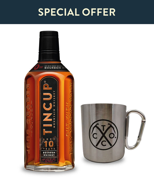 TINCUP® Sip n' Clip Bundle: 10 Year Bourbon and Caribeaner Mug.