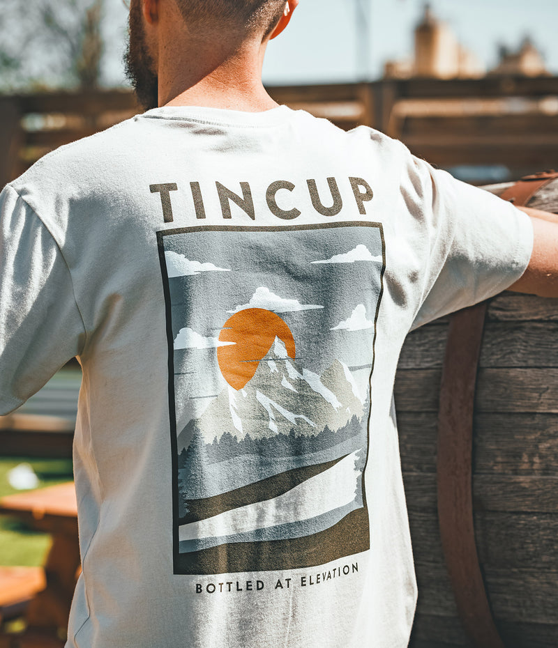 TINCUP Mountainscape Tee back in Sand color