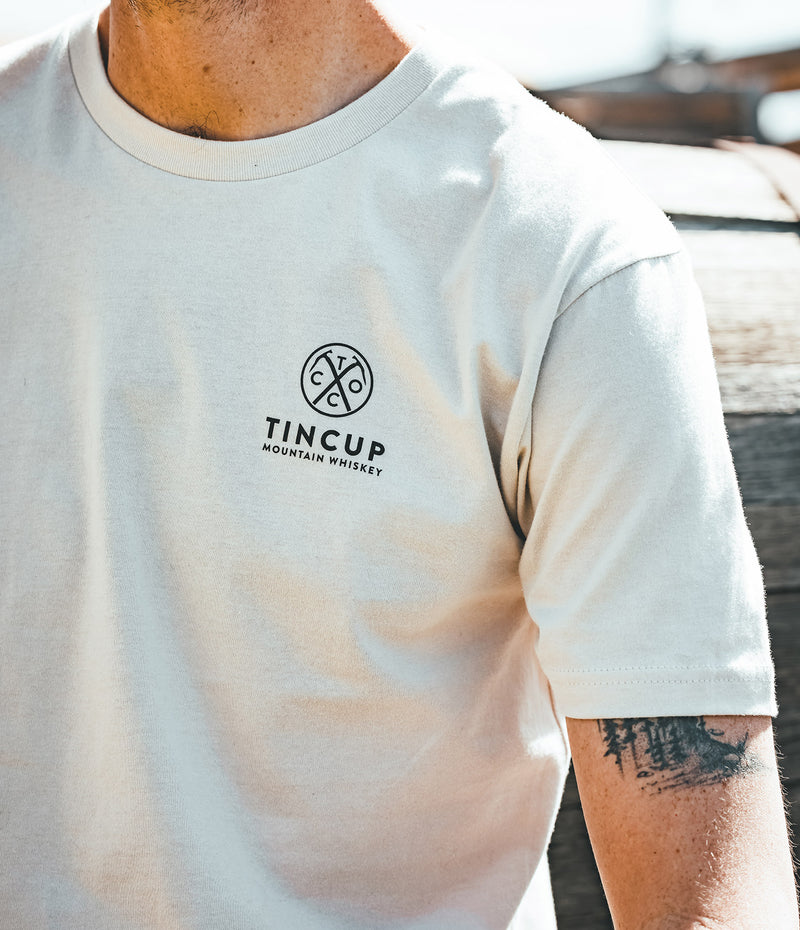 TINCUP Mountainscape Tee front pictured on model